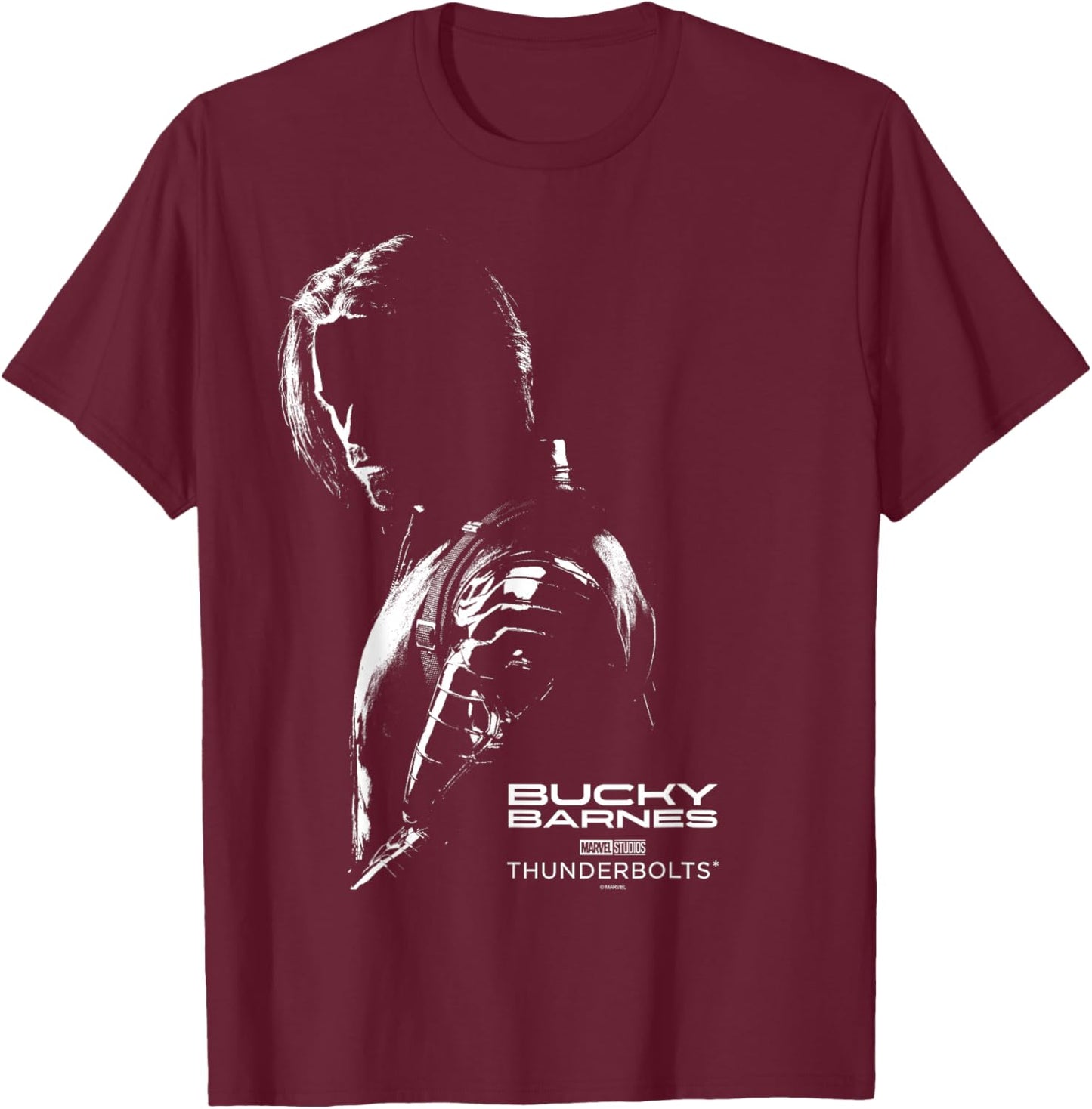 Marvel's Thunderbolts - Bucky Barnes Silhouette T-Shirt - T-Shirt | Maroon