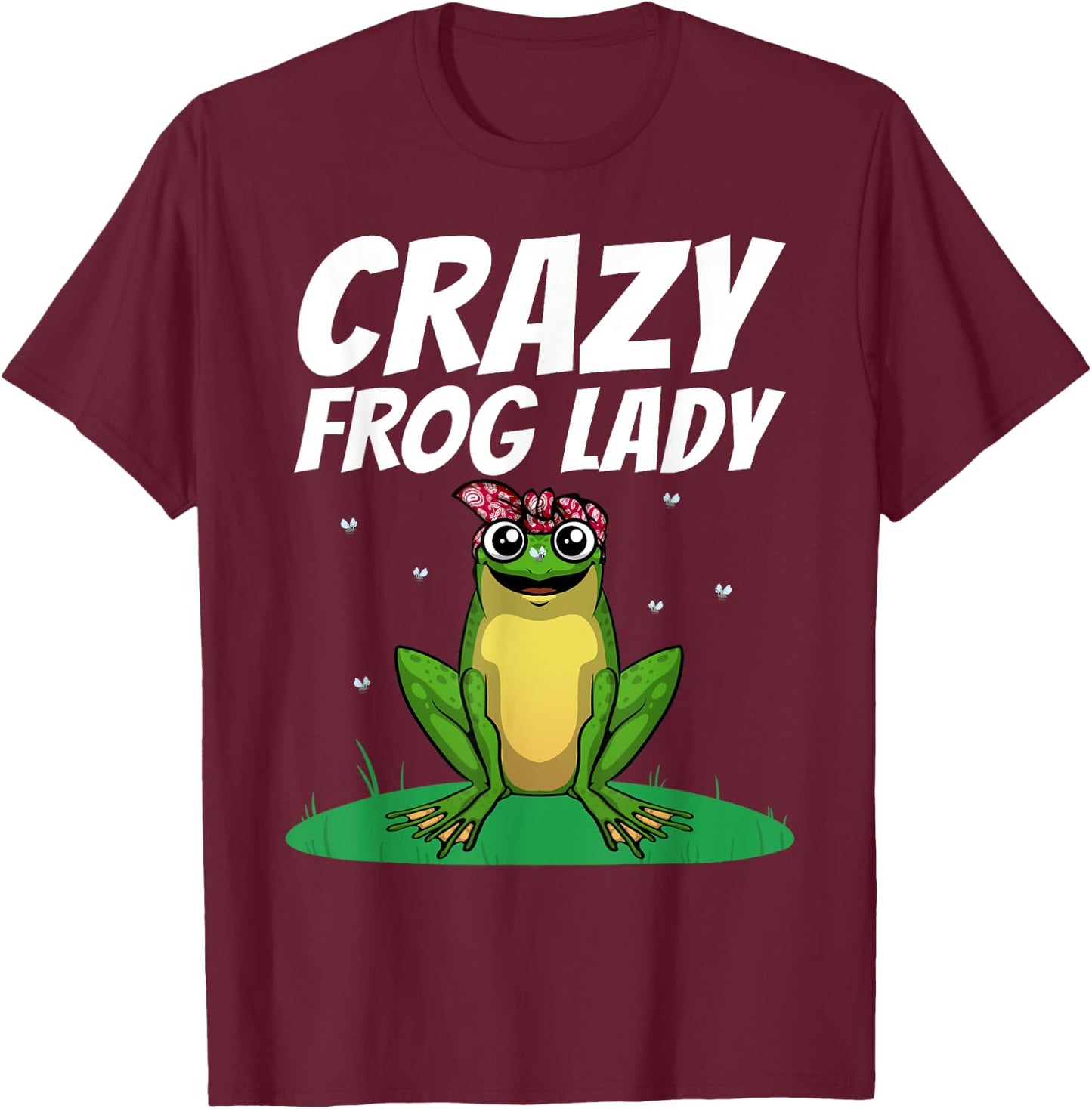 Funny Frog Gift Frog Lover Accessories & Stuff Women's Black Cute Frog Design Girls Teens Frog Amphibian Lover T-Shirt - T-Shirt | Maroon