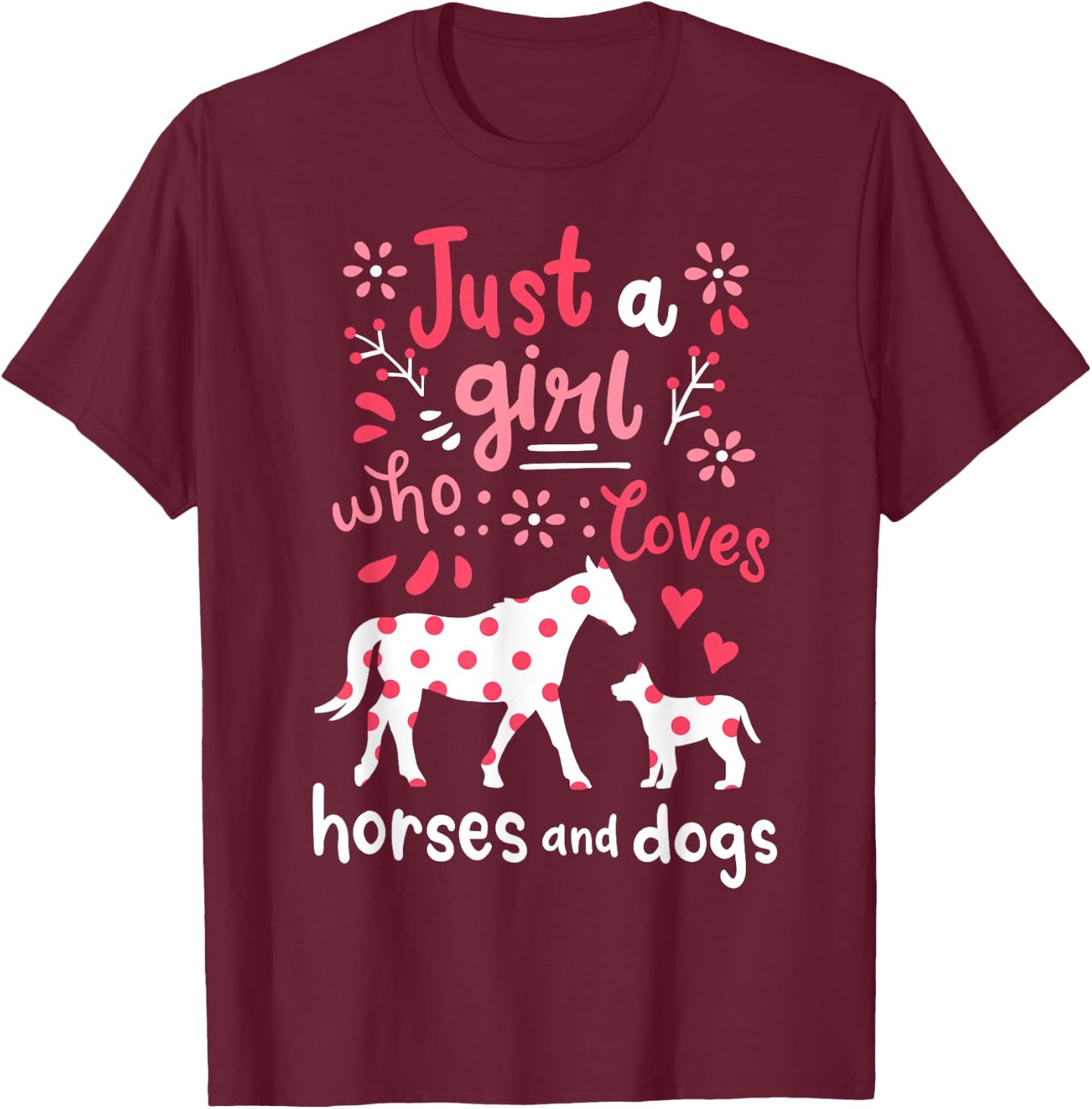 Horse Just A Girl Horses Gift T-Shirt - T-Shirt | Maroon