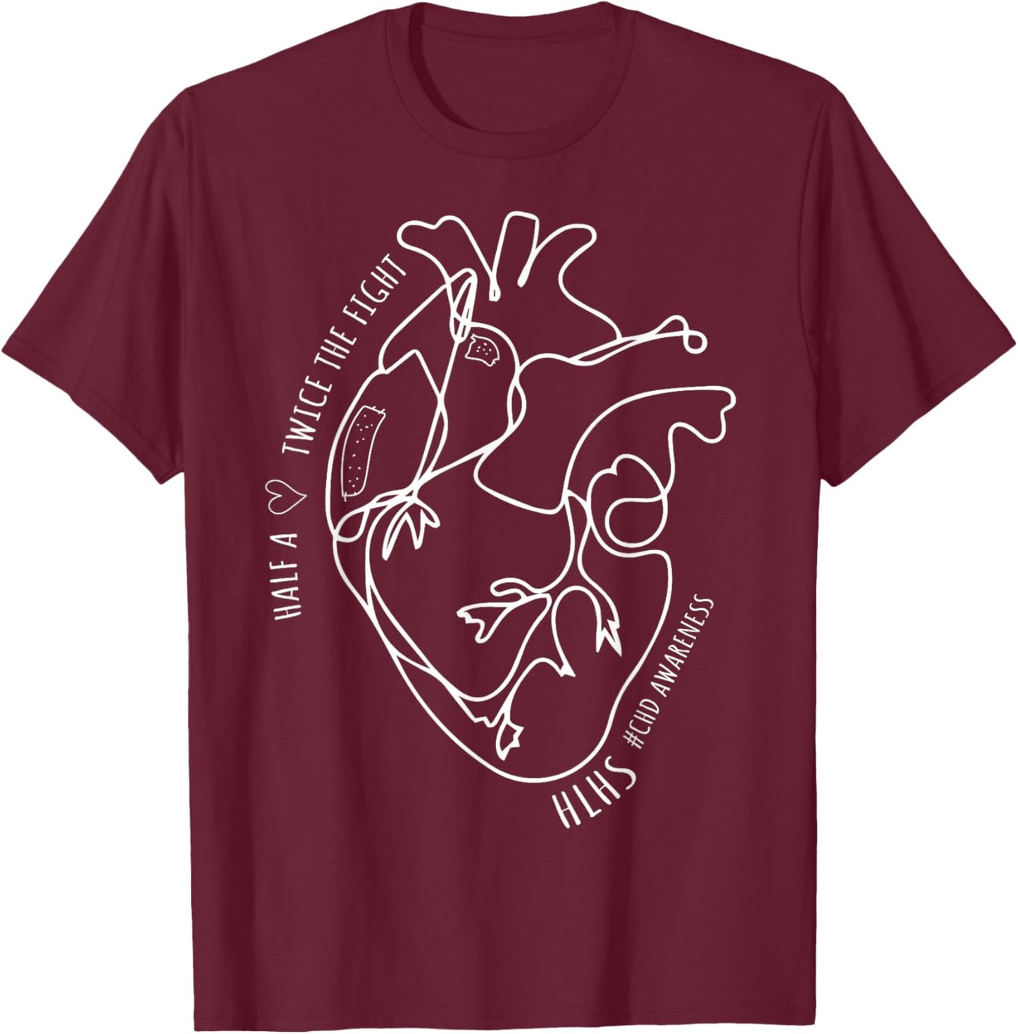 A Heart Warrior CHD Awareness Congenital Disease HLHS T-Shirt - T-Shirt | Maroon