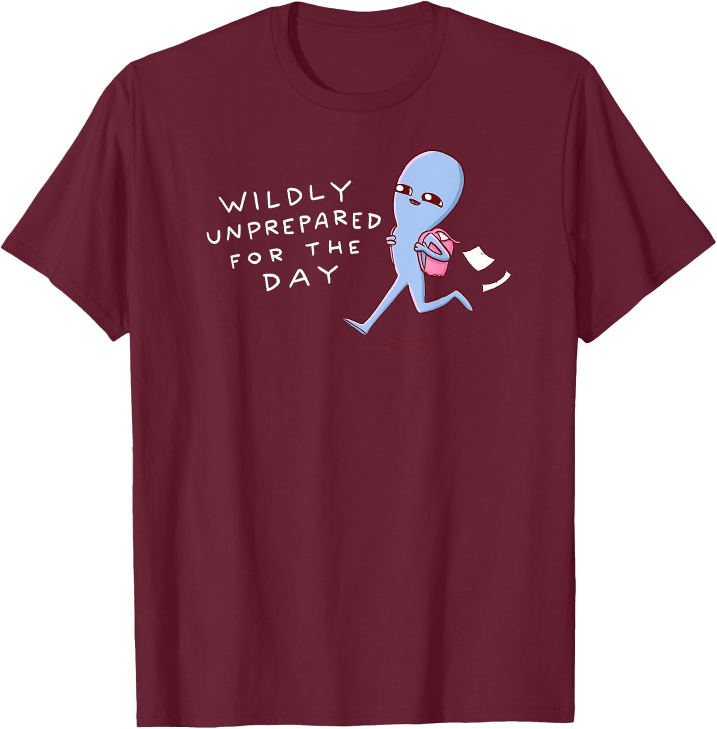 Threadless Nathan W. Pyle Wildly Unprepared Graphic T-Shirt - T-Shirt | Maroon