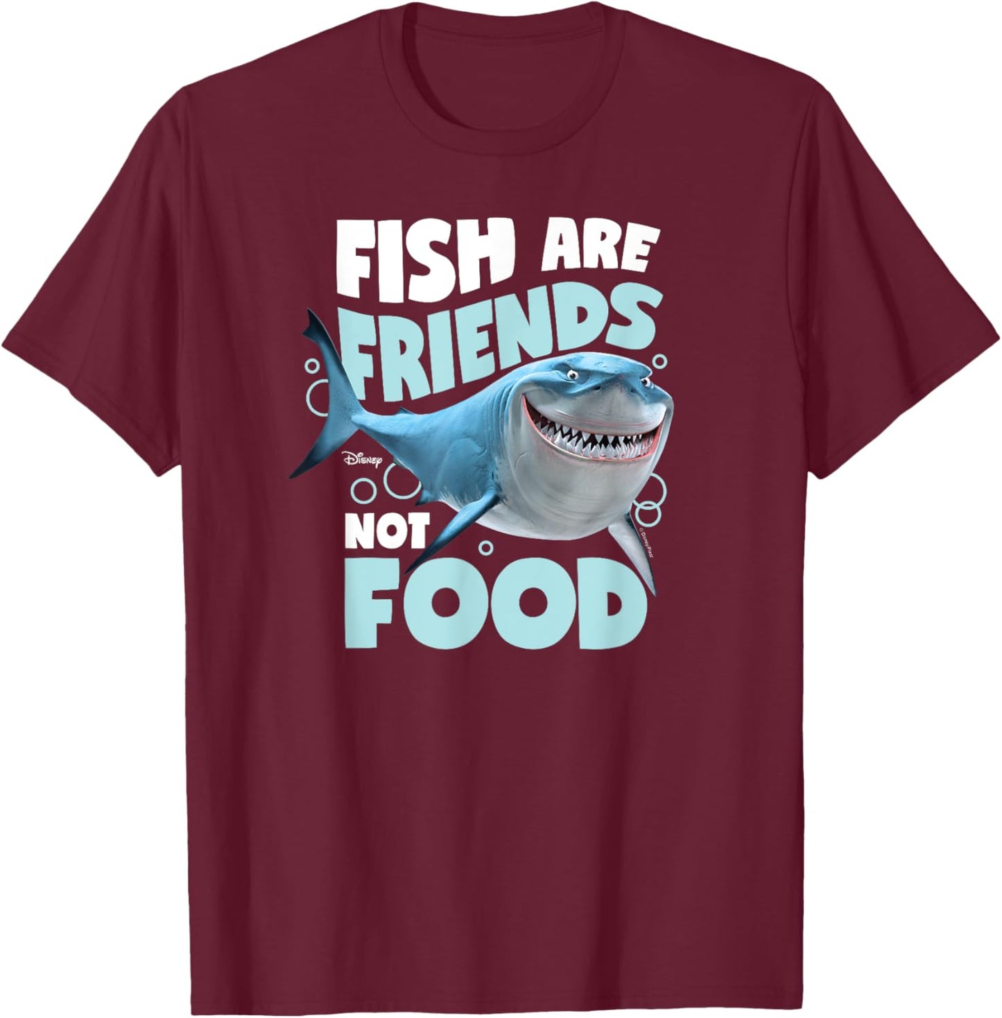 Finding Nemo - Fish Are Friends, Not Food T-Shirt - T-Shirt | Maroon
