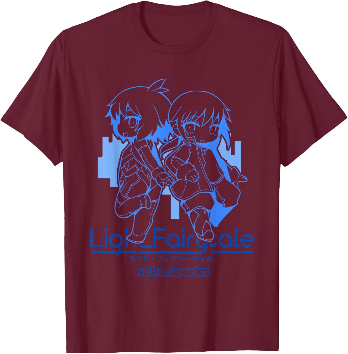 Light Fairytale - Chibi Haru & Kuroko (Front Only) T-Shirt - T-Shirt | Maroon