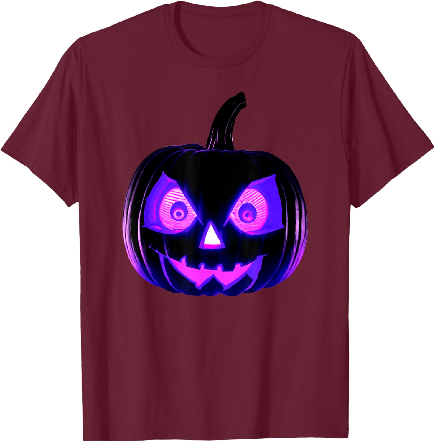 Scary Halloween Pumpkin Funny Design for Halloween T-Shirt - T-Shirt | Maroon