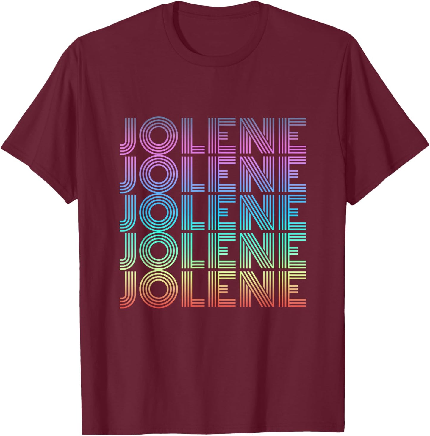 Jolene Retro Wordmark Pattern Vintage Style T-Shirt - T-Shirt | Maroon