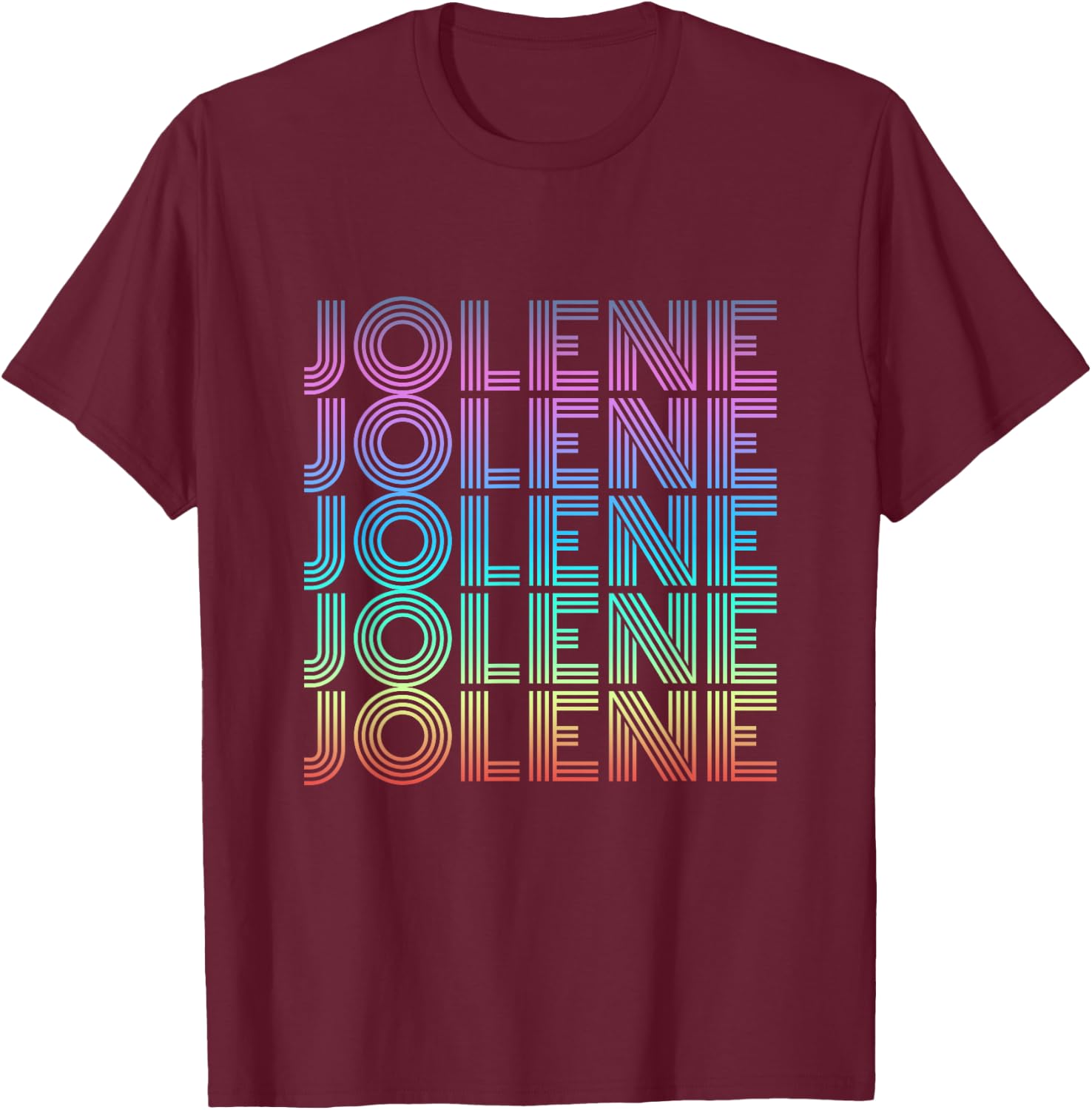 Jolene Retro Wordmark Pattern Vintage Style T-Shirt - T-Shirt | Maroon