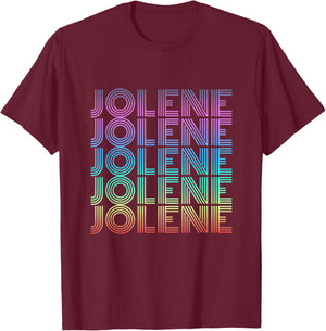 Jolene Retro Wordmark Pattern Vintage Style T-Shirt - T-Shirt | Maroon