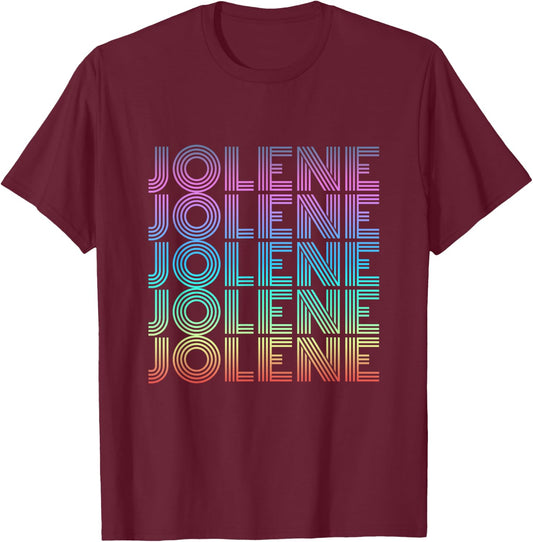 Jolene Retro Wordmark Pattern Vintage Style T-Shirt - T-Shirt | Maroon