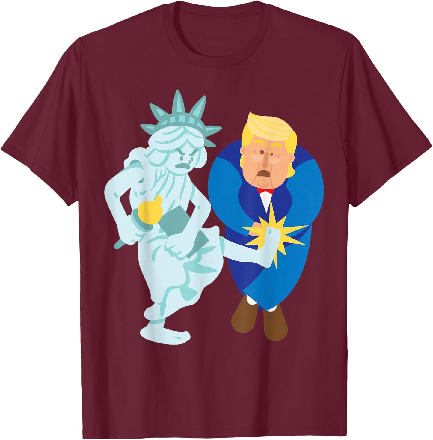 Liberty Kicks Trump 2020 Election Anti Donald Democrat Gift T-Shirt - T-Shirt | Maroon