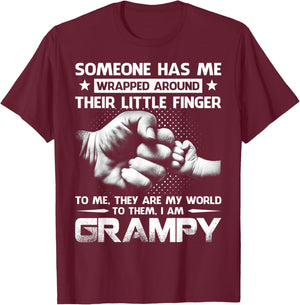 Someone Has Me Wrapped Around Their Little Finger Grampy T-Shirt - T-Shirt | Maroon