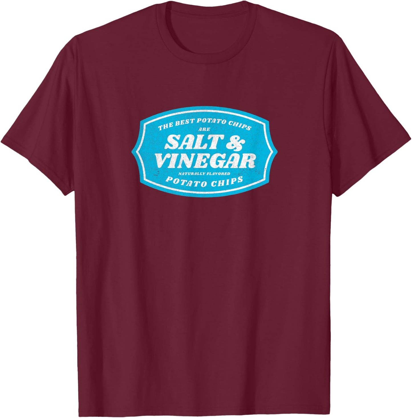 Retro Salt and Vinegar “The Best Chips” Vintage Style T-Shirt - T-Shirt | Maroon