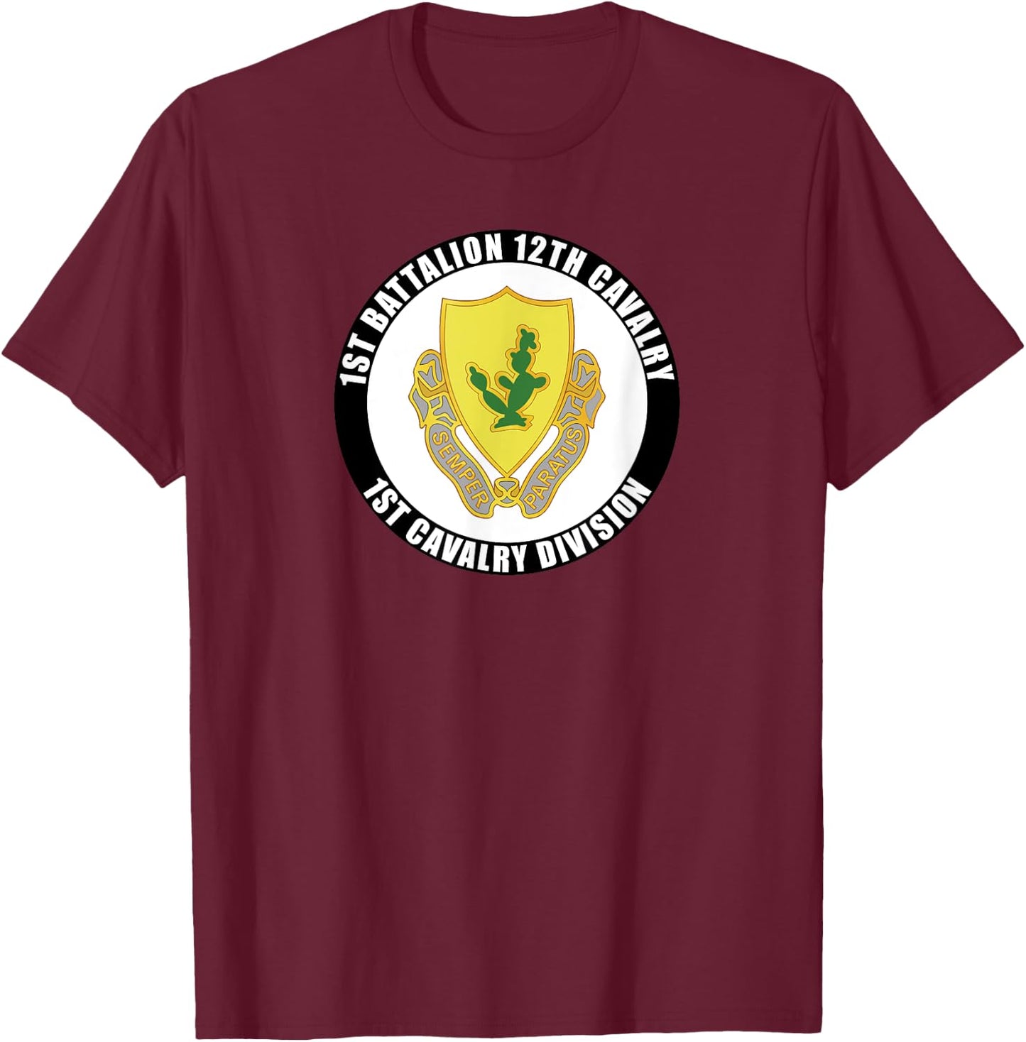1st Battalion 12th Cavalry 1st Cavalry Division Veteran T-Shirt - T-Shirt | Maroon