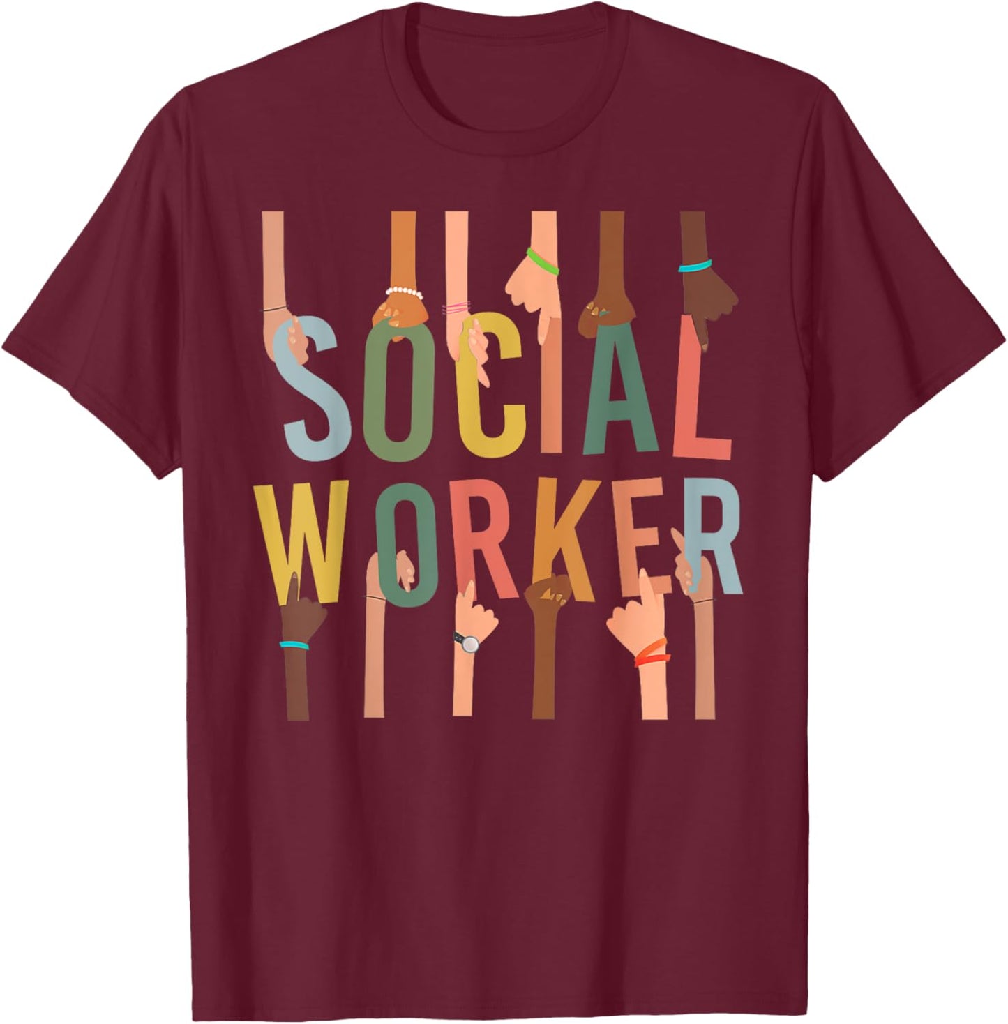 Social Worker Life Funny Social Work Month Black History T-Shirt - T-Shirt | Maroon