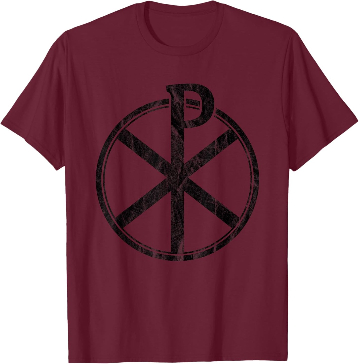 The Chi-Rho Cross - Jesus Christ Symbol - v3 vintage T-Shirt - T-Shirt | Maroon