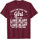 Girl Out Of LAKE BLUFF IL ILLINOIS Gift Funny Home Roots USA T-Shirt - T-Shirt | Maroon