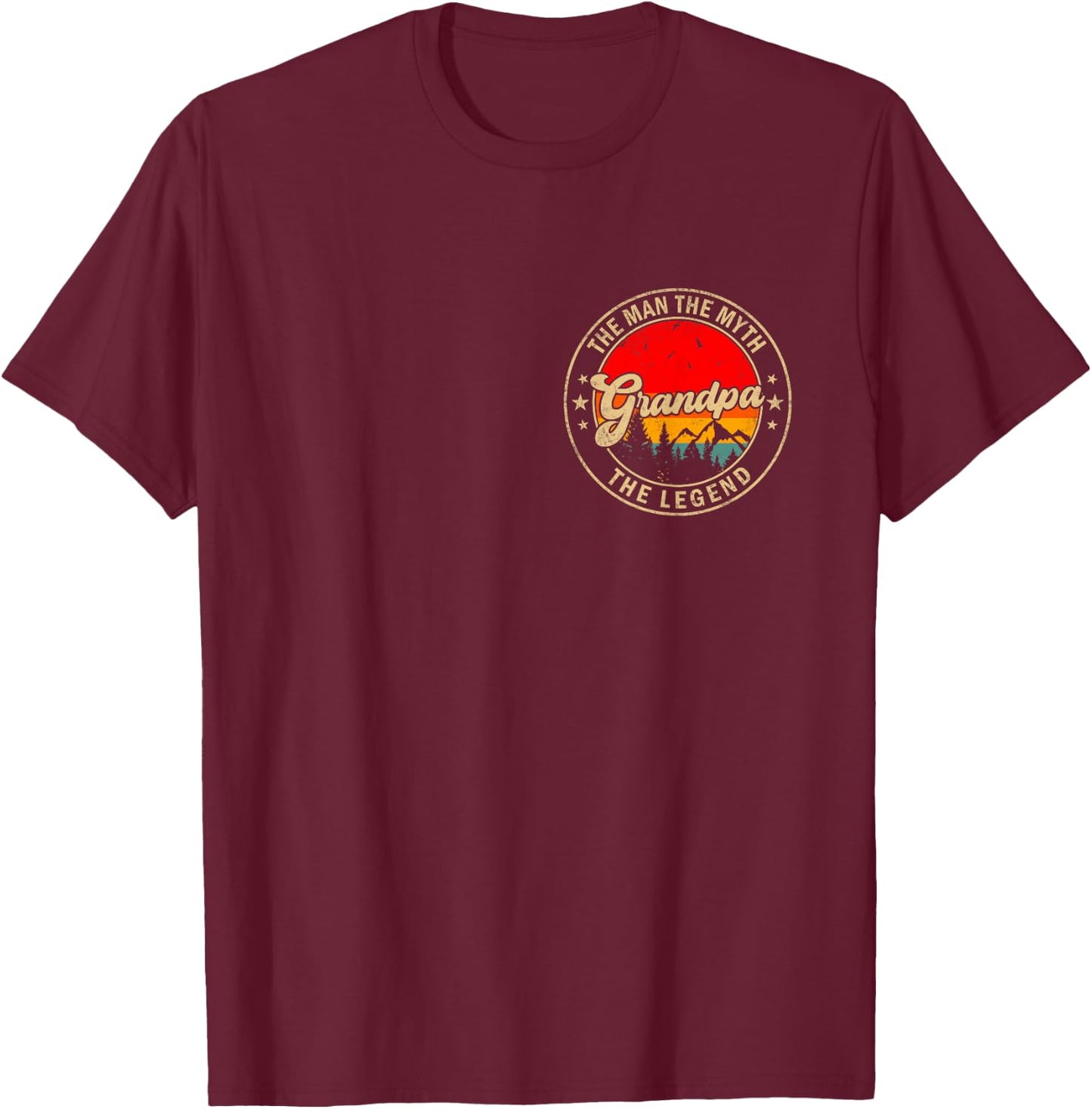 Grandpa The Man The Myth The Legend Vintage Retro for Papa T-Shirt - T-Shirt | Maroon