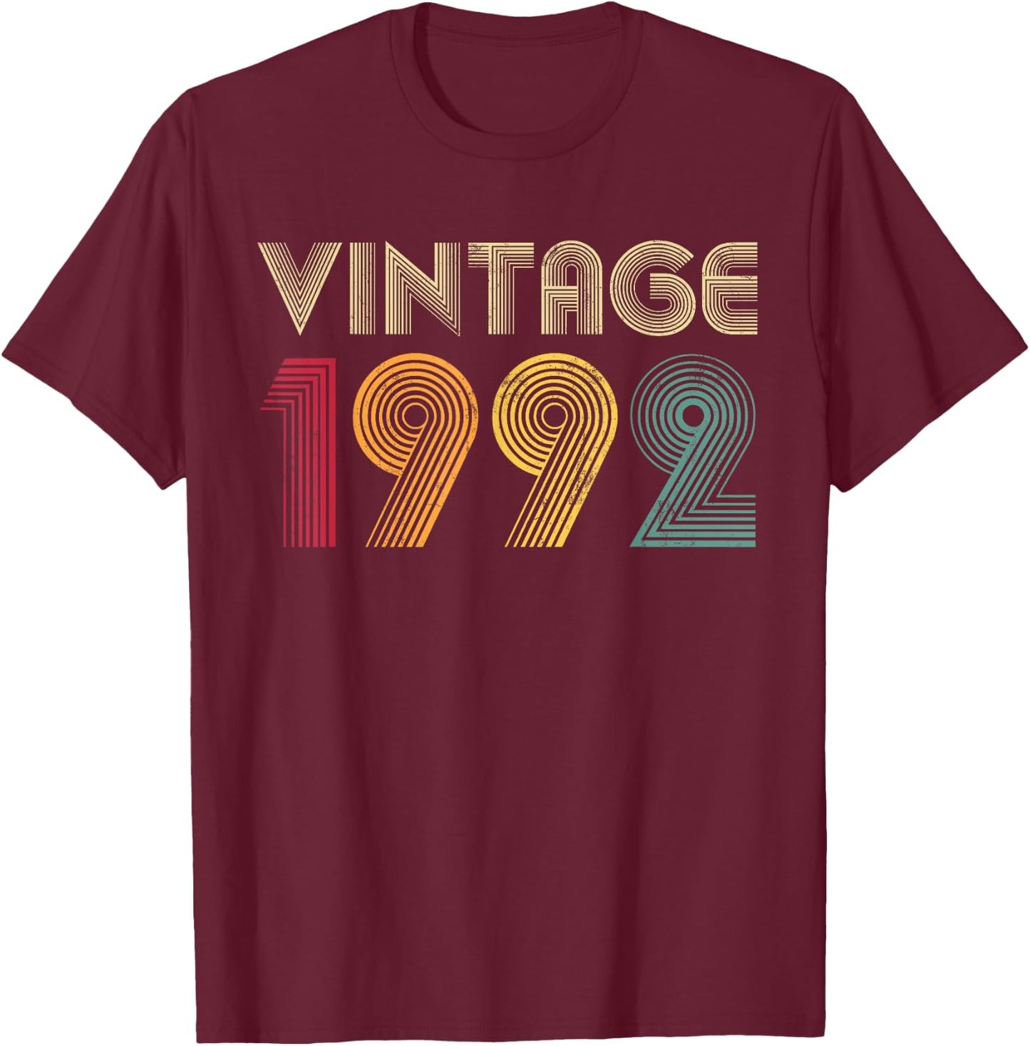 Vintage 1992 33rd Birthday Retro 33 Years Old T-Shirt - T-Shirt | Maroon