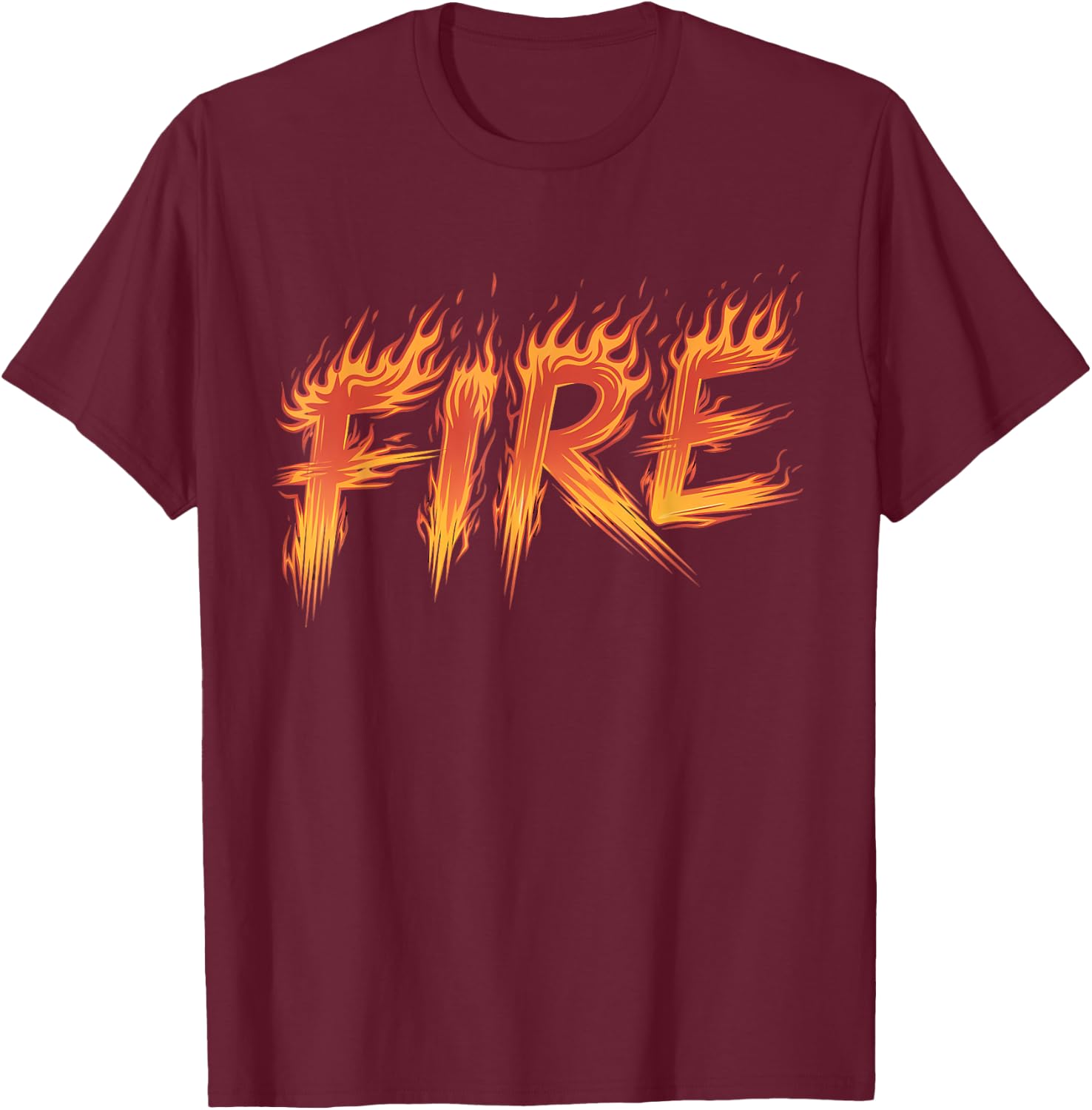 Fire Halloween Costume Fire Ice Matching Couples T-Shirt - T-Shirt | Maroon