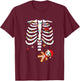 Skeleton Christmas Pregnancy Announcement Merry and Pregnant T-Shirt - T-Shirt | Maroon