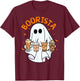Boorista Barista Ghost Coffee Halloween Spooky Season Funny T-Shirt - T-Shirt | Maroon