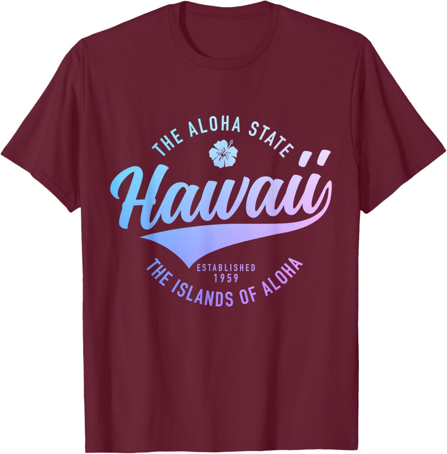Hawaii The Aloha State Souvenir Vintage T-Shirt - T-Shirt | Maroon