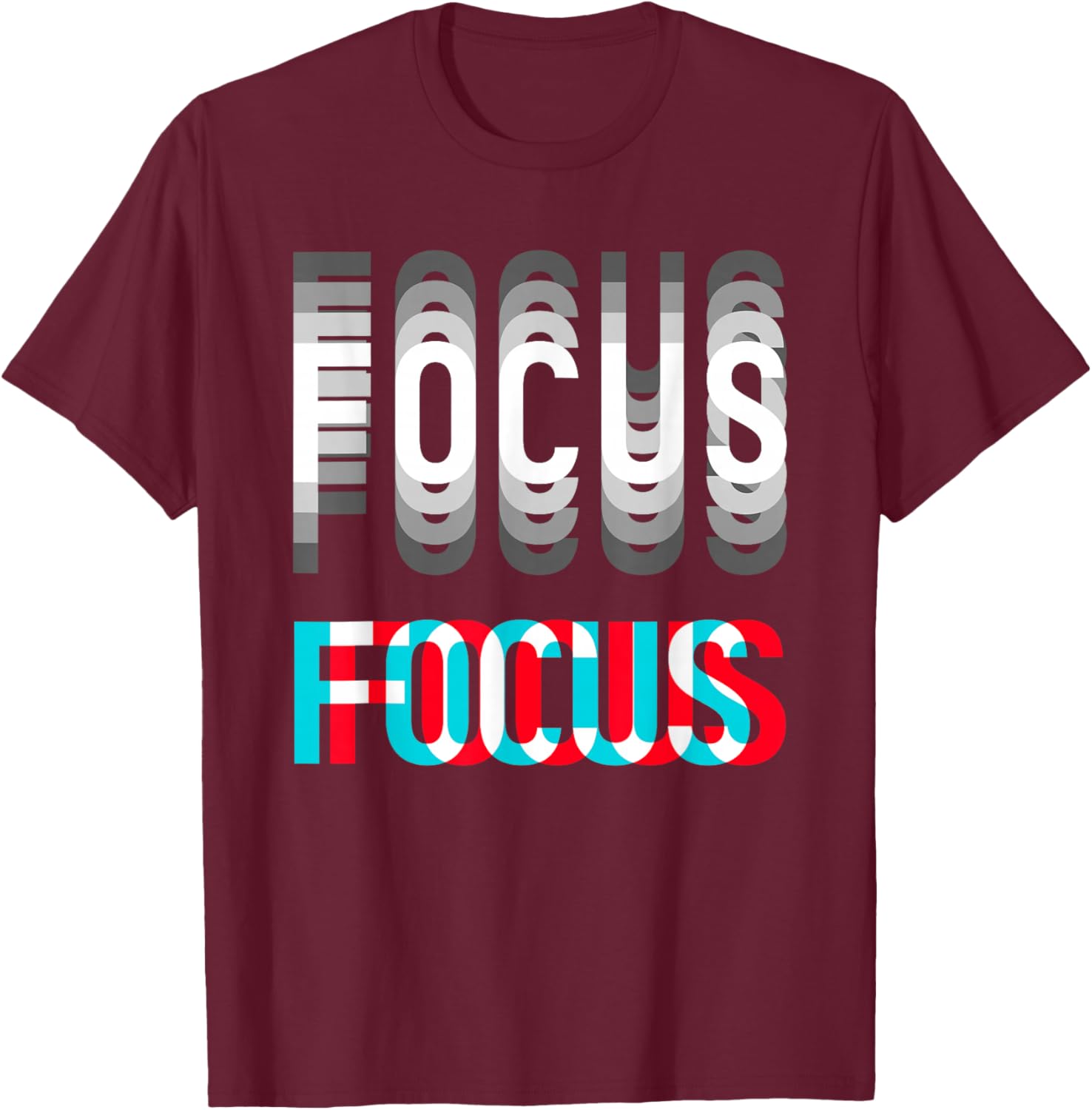 Focus Optical Illusion Trippy Funny Motivational Men Women T-Shirt - T-Shirt | Maroon