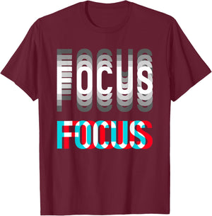 Focus Optical Illusion Trippy Funny Motivational Men Women T-Shirt - T-Shirt | Maroon