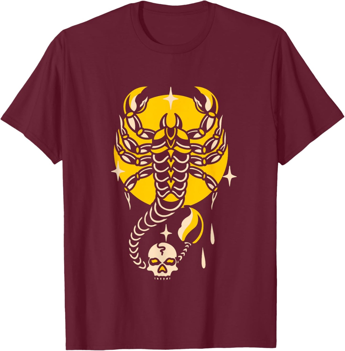 Vintage Traditional Tattoo Flash Old School Tattoo Artist T-Shirt - T-Shirt | Maroon