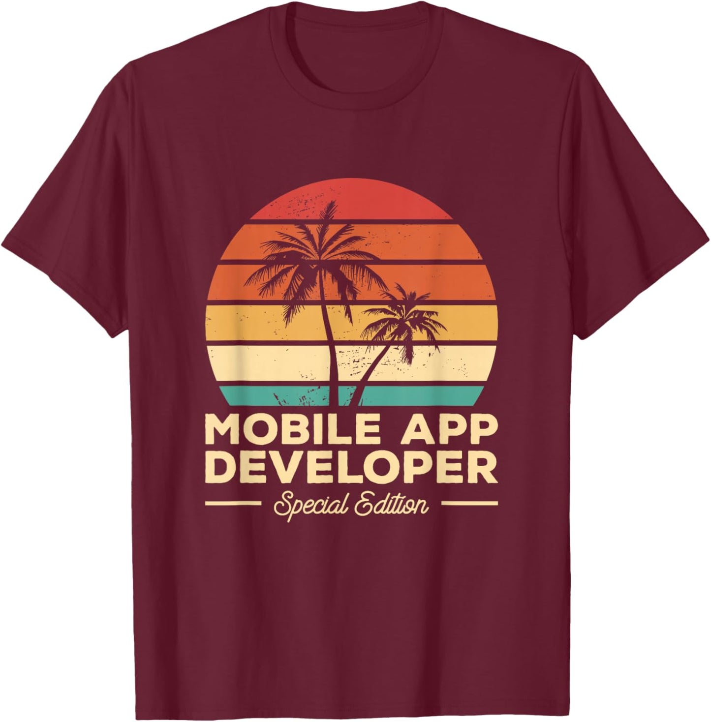 Vintage Mobile App Developer T-Shirt - T-Shirt | Maroon