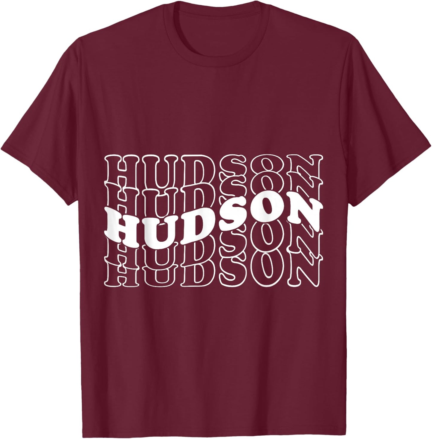 Hudson Gifts Retro -Adults Black Small Short Sleeve T-Shirt - T-Shirt | Maroon