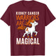 Kidney Cancer Awareness Supporter Warrior Unicorn Lover Gift T-Shirt - T-Shirt | Maroon