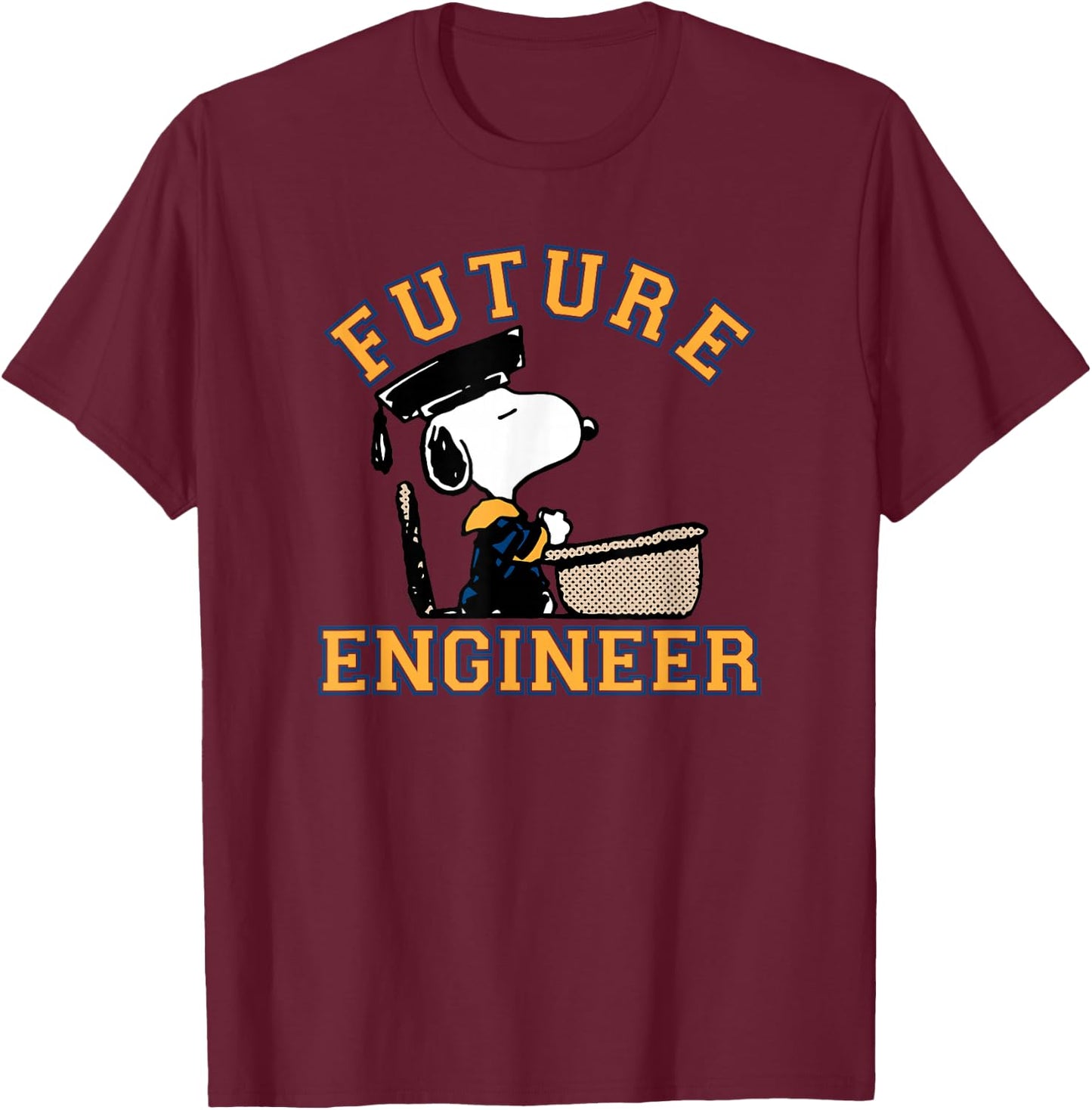 Peanuts Graduation Future Engineer Snoopy T-Shirt - T-Shirt | Maroon