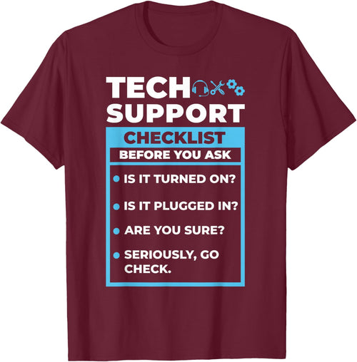 Tech Support Checklist Men's T Funny Sysadmin IT department
