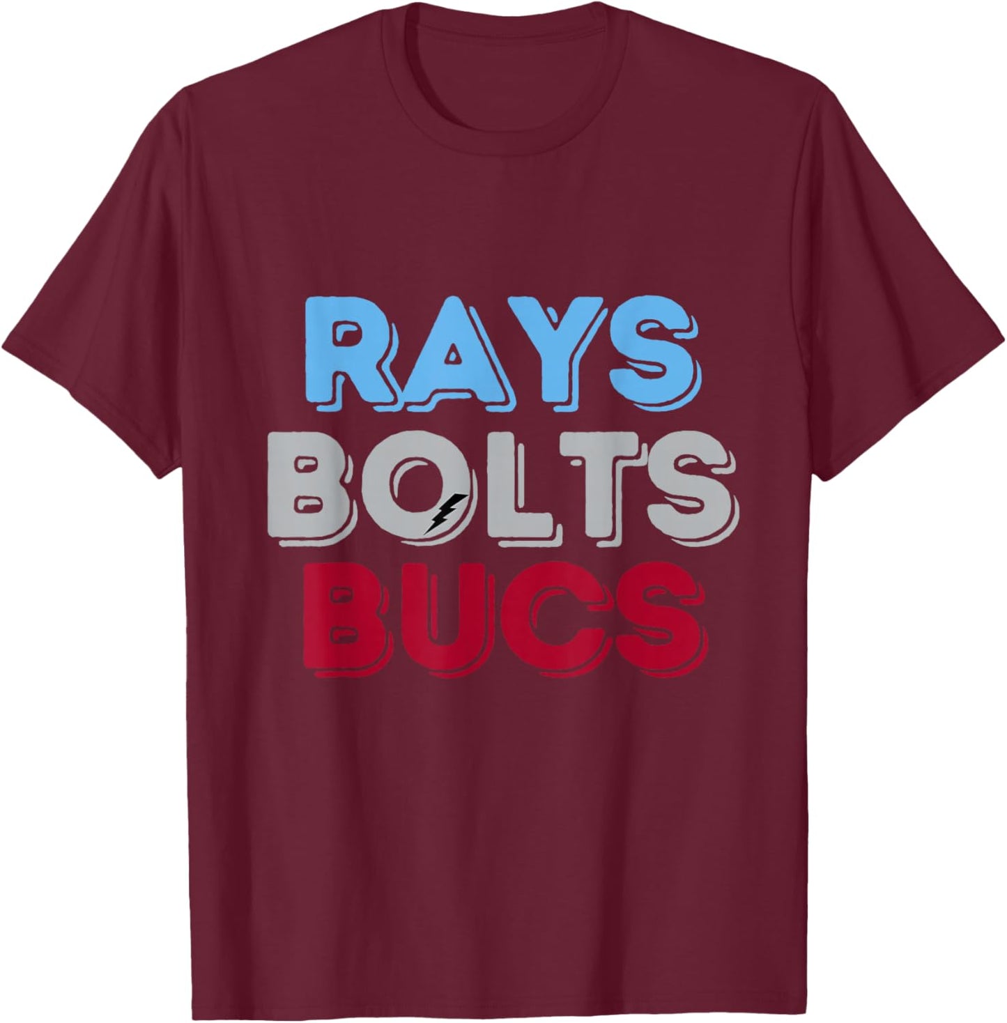 Retro Vintage Rays Bolts Bucs T-Shirt - T-Shirt | Maroon