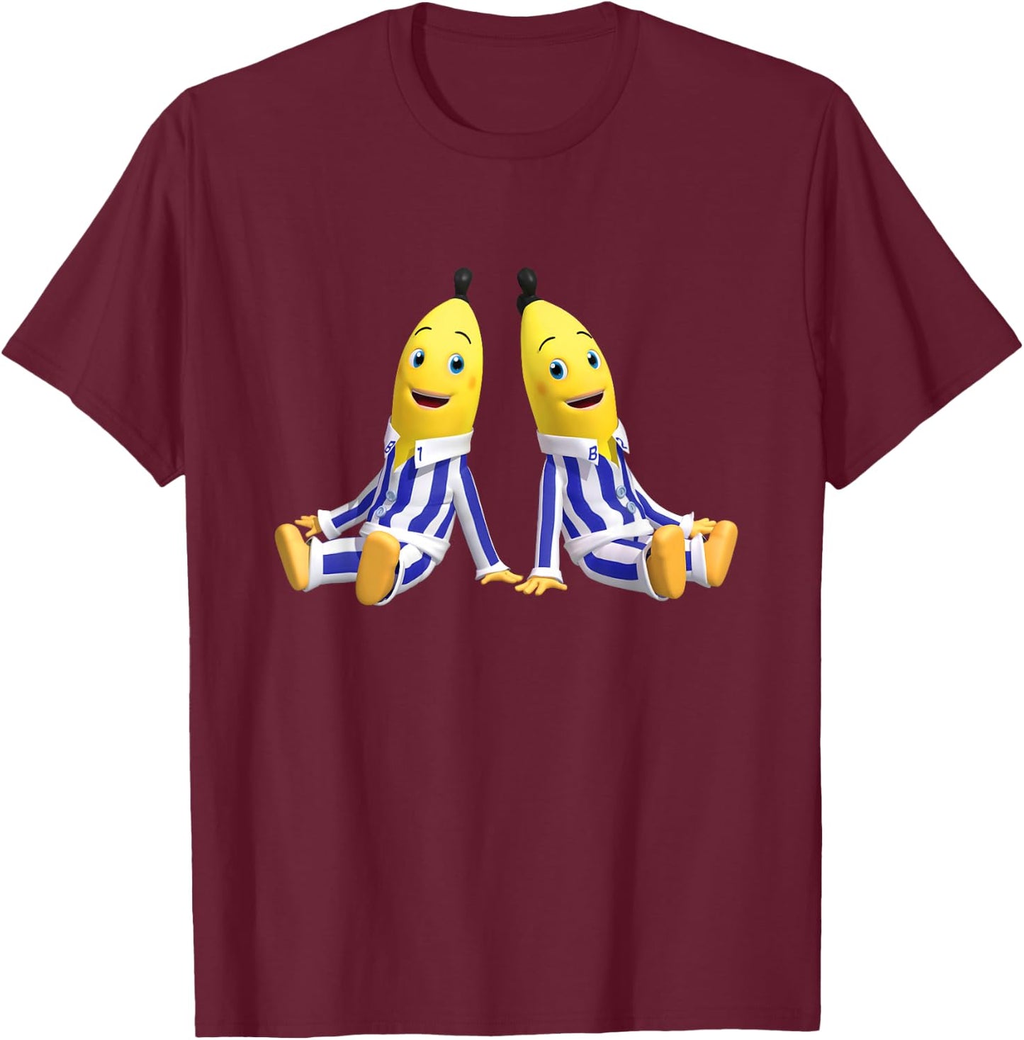 Bananas in Pajamas B1 and B2 Funny Vegetarian T-Shirt - T-Shirt | Maroon