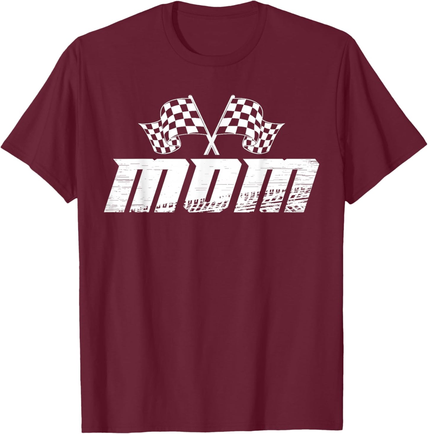 Mom Pit Crew Family Racing Birthday Race Car T-Shirt - T-Shirt | Maroon