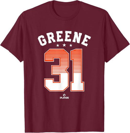 Riley Greene 31 Detroit MLBPA T-Shirt - T-Shirt | Maroon