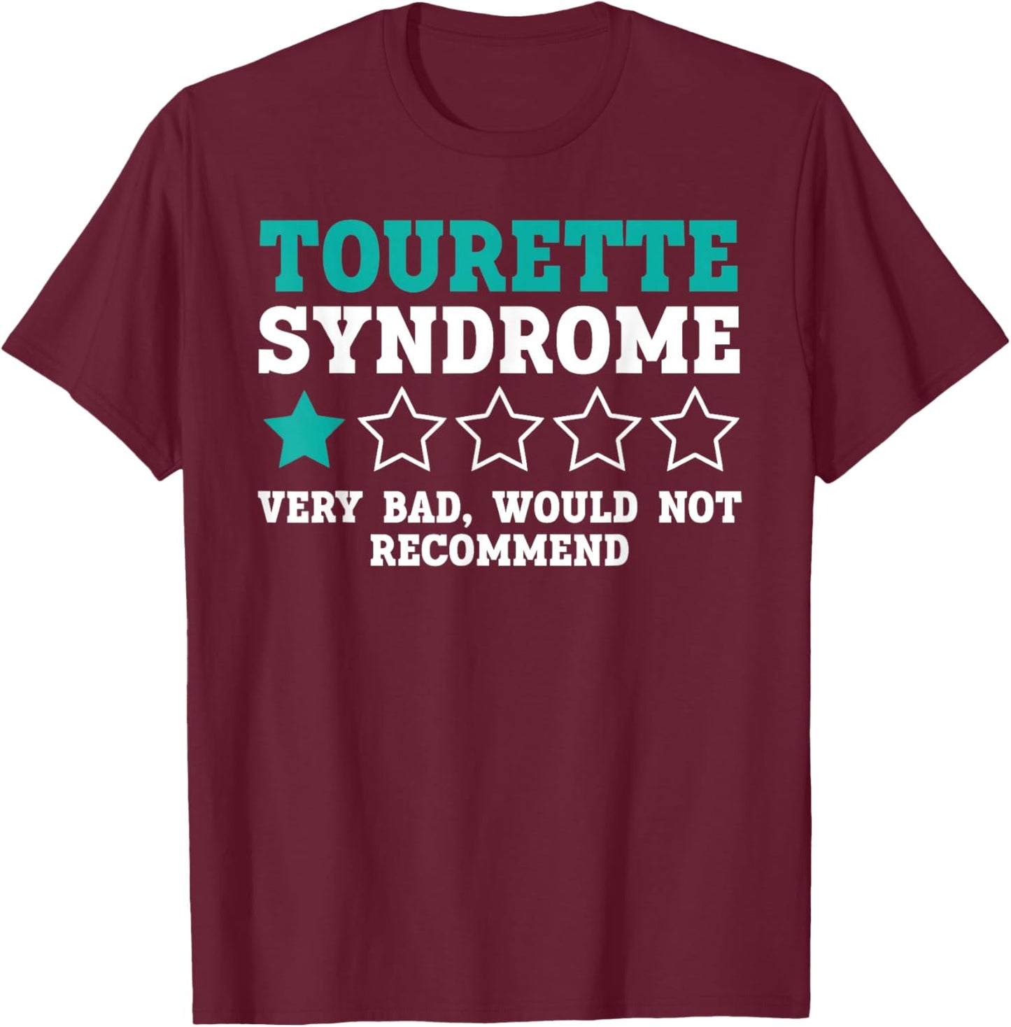 Tourette Syndrome Awareness Teal Ribbon Disorder T-Shirt - T-Shirt | Maroon