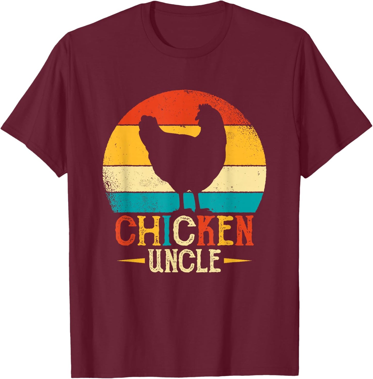 Chicken Lover Uncle Design - Chicken Uncle Poultry Farmer T-Shirt - T-Shirt | Maroon