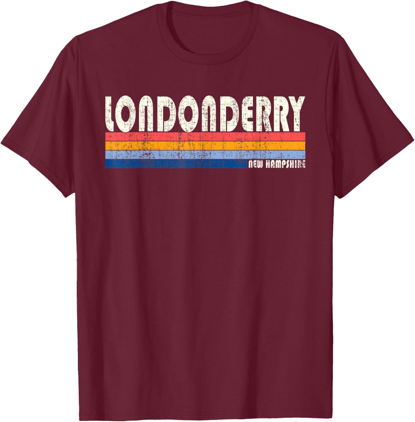 Vintage 70s 80s Style Londonderry NH T-Shirt - T-Shirt | Maroon