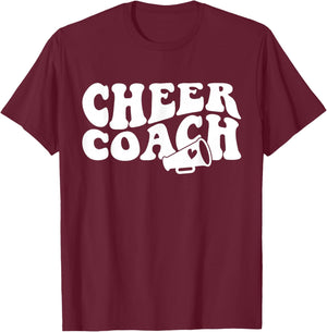 Cheer Coach Funny Design Cute Cheer Coach Cool Coaching T-Shirt - T-Shirt | Maroon