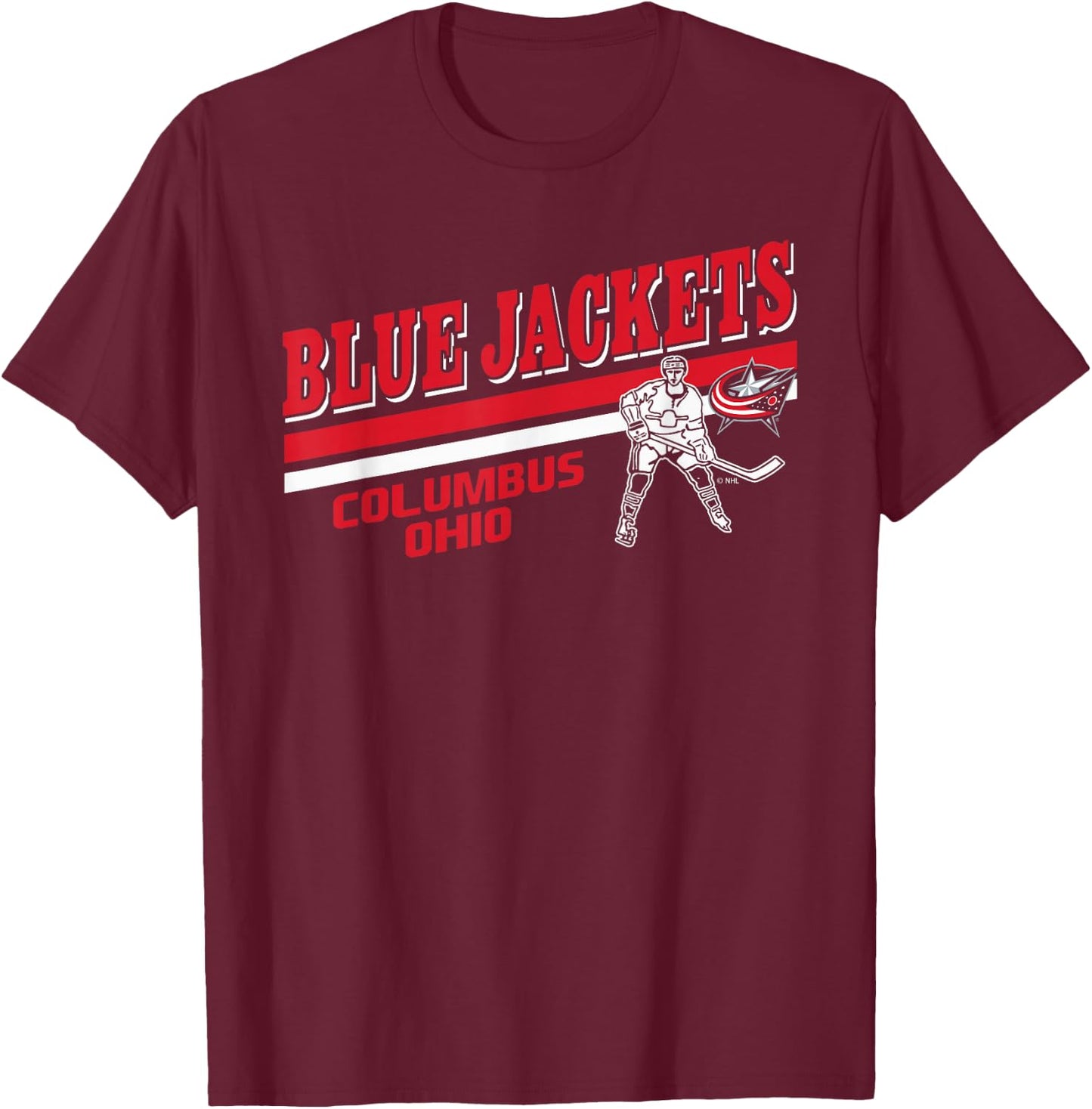Columbus Blue Jackets Player Navy Officially Licensed T-Shirt - T-Shirt | Maroon