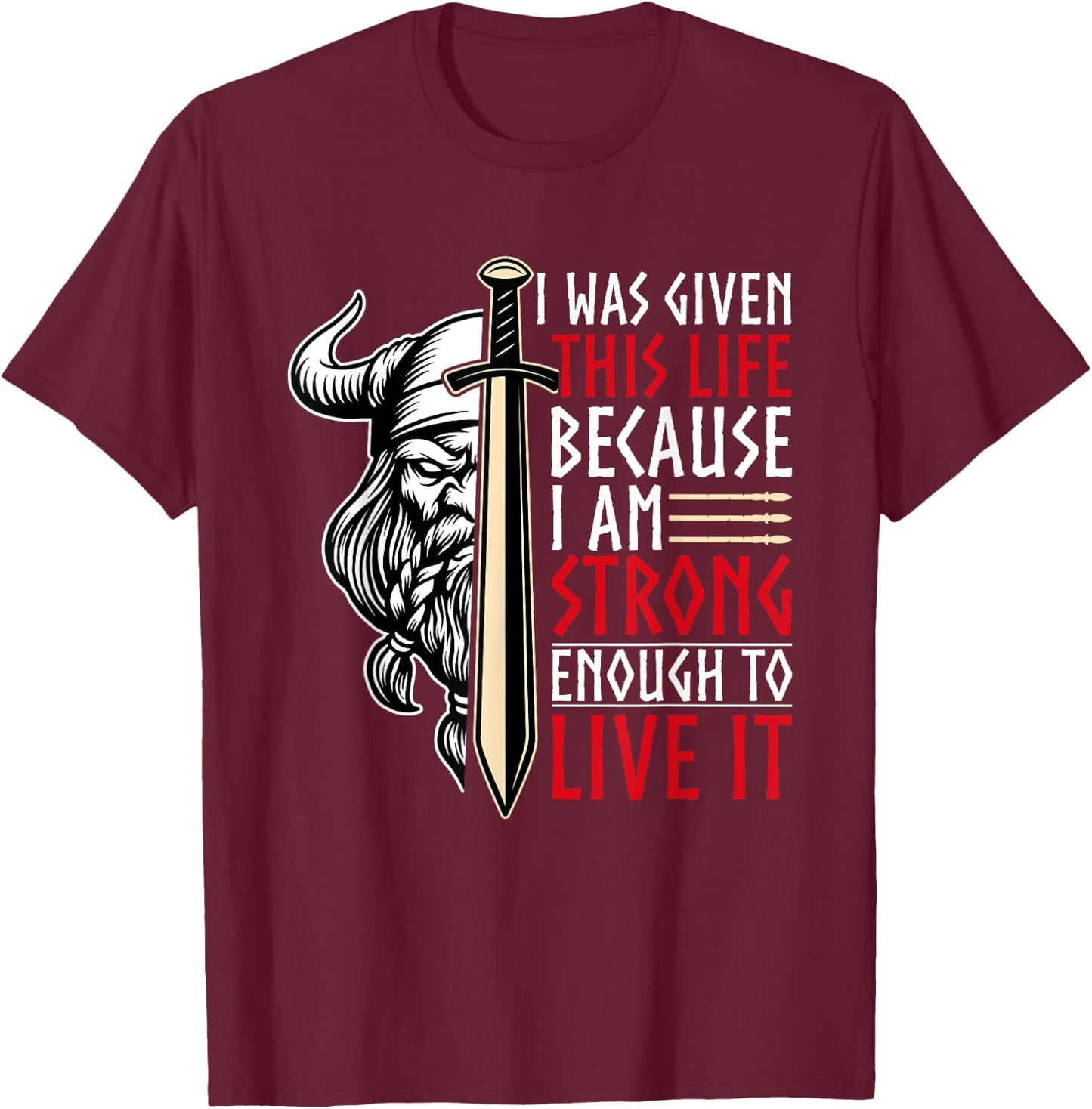 Viking Art Men Women Nordic Myth Valhalla Vikings T-Shirt - T-Shirt | Maroon