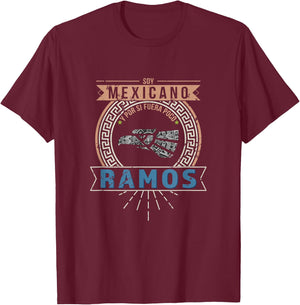 Playera Soy Mexicano y por si fuera poco Ramos Last Name T-Shirt - T-Shirt | Maroon