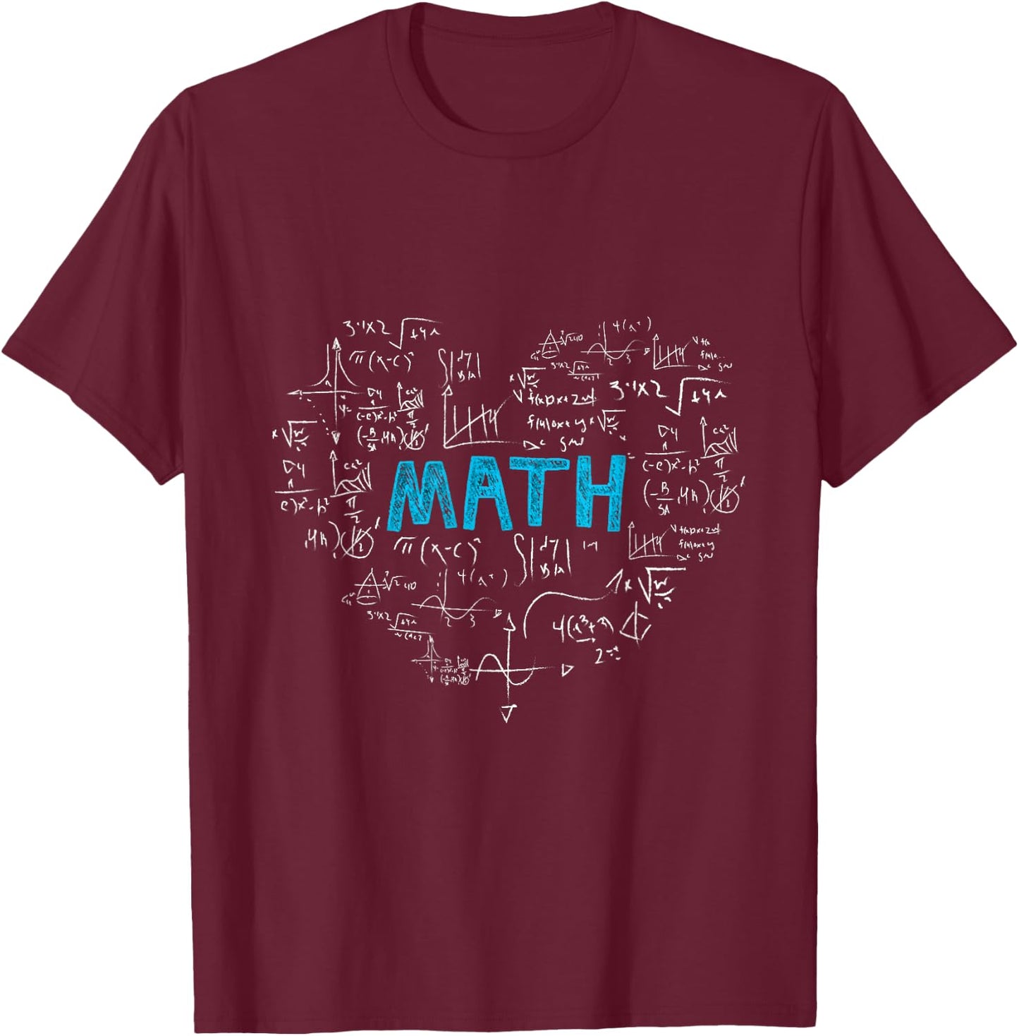 math lover heart Mathematics Geek gift kids boys men teacher T-Shirt - T-Shirt | Maroon