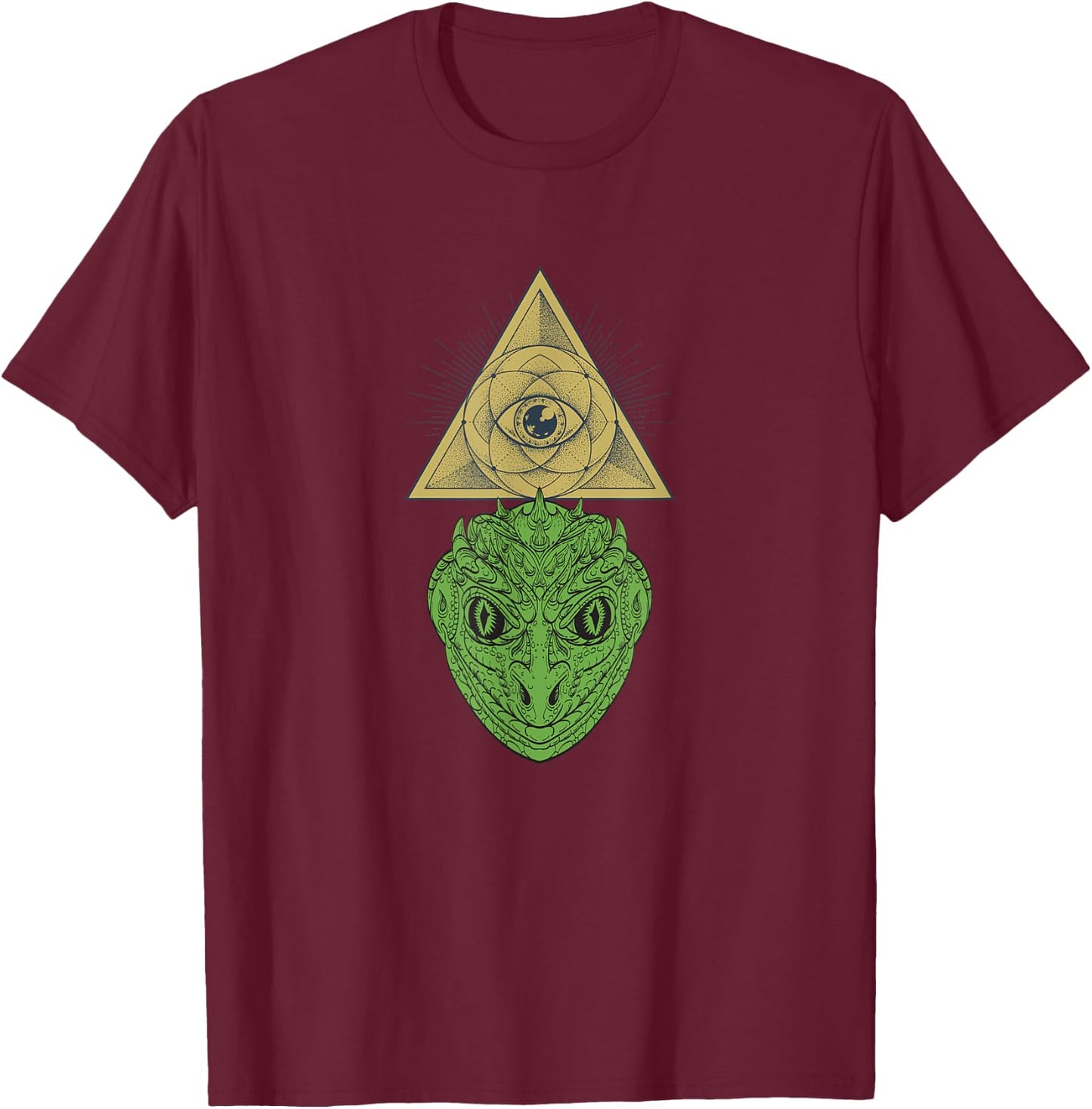 Reptilian Illuminati Conspiracy Theory T-Shirt - T-Shirt | Maroon