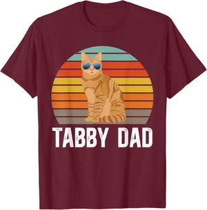 Orange Tabby Cat Dad Retro Orange Tabby Cat Owner T-Shirt - T-Shirt | Maroon