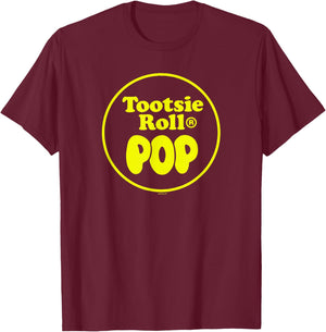 Tootsie Roll Pop Plain Circle Logo T-Shirt - T-Shirt | Maroon
