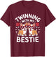 Twinning With My Bestie Dog Cute Friends Matching T-Shirt - T-Shirt | Maroon