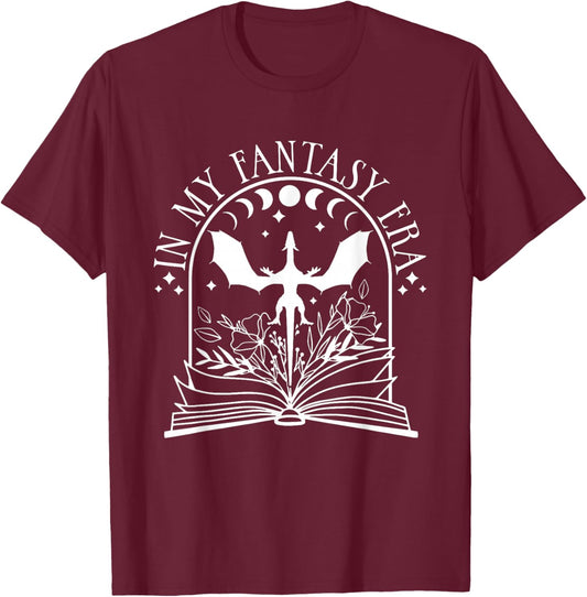 In my Fantasy era, Fantasy book, Book Reader, book, Fantasy T-Shirt - T-Shirt | Maroon